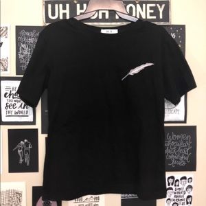 🇯🇵 VINTAGE feather embroidered tee